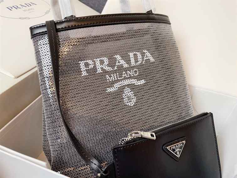 Prada Small Sequined Mesh Tote Bag replica