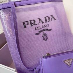 Prada Small Sequined Mesh Tote Bag replica