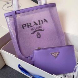 Prada Small Sequined Mesh Tote Bag replica