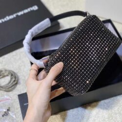 ALEXANDER WANG Heiress Pouch in Rhinestone Mesh replica