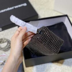 ALEXANDER WANG Heiress Pouch in Rhinestone Mesh replica