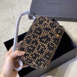 ALEXANDER WANG Heiress Pouch in Rhinestone Mesh replica