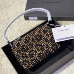 ALEXANDER WANG Heiress Pouch in Rhinestone Mesh replica