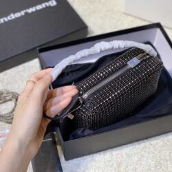 ALEXANDER WANG Heiress Pouch in Rhinestone Mesh replica