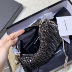 ALEXANDER WANG Heiress Pouch in Rhinestone Mesh replica