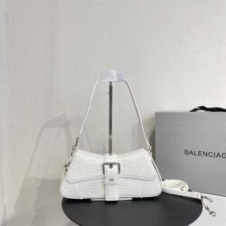 Balenciaga LINDSAY SMALL SHOULDER BAG WITH STRAP CROC-EMBOSSED replica