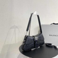 Balenciaga LINDSAY SMALL SHOULDER BAG WITH STRAP CROC-EMBOSSED replica