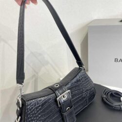 Balenciaga LINDSAY SMALL SHOULDER BAG WITH STRAP CROC-EMBOSSED replica