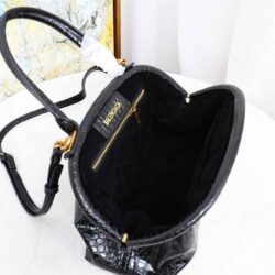 Balenciaga Editor Small Croc-Embossed Leather Bag replica