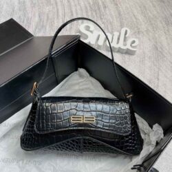 BALENCIAGA XX SMALL CROC-EMBOSSED LEATHER BAG replica