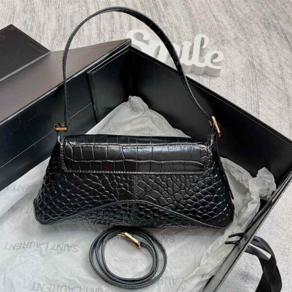 BALENCIAGA XX SMALL CROC-EMBOSSED LEATHER BAG replica