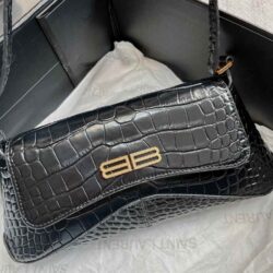 BALENCIAGA XX SMALL CROC-EMBOSSED LEATHER BAG replica