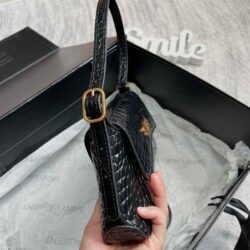 BALENCIAGA XX SMALL CROC-EMBOSSED LEATHER BAG replica