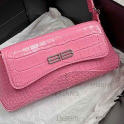 BALENCIAGA XX SMALL CROC-EMBOSSED LEATHER BAG replica