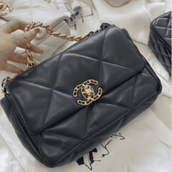 CHANEL Goatskin Quilted Medium 19 Flap replica