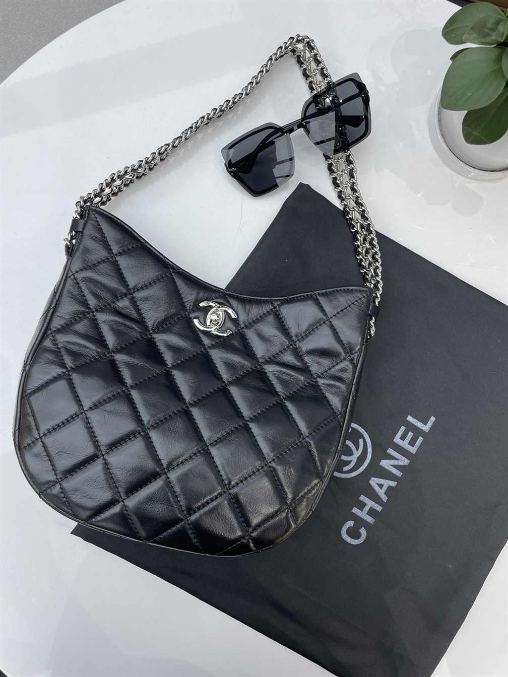 CHANEL Quilted Chain Hobo Bag replica