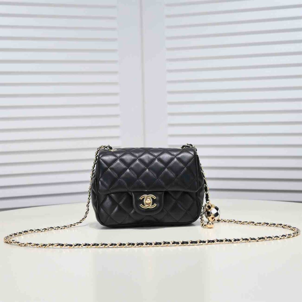 Chanel Black Quilted Lambskin Mini CC replica