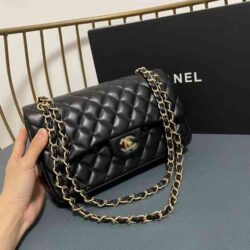 CHANEL Shiny Caviar Quilted Small Double Flap replica