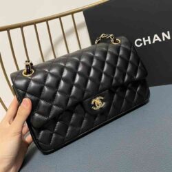 CHANEL Shiny Caviar Quilted Small Double Flap replica