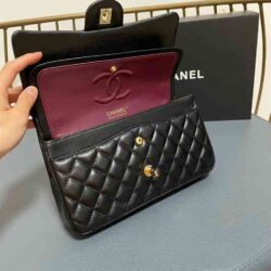 CHANEL Shiny Caviar Quilted Small Double Flap replica