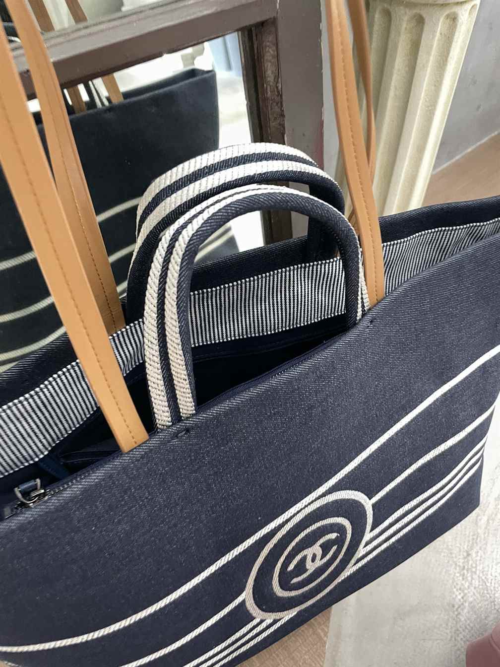 CHANEL Denim Shopping Tote Bag replica