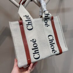 CHLOÉ Woody Small canvas tote replica