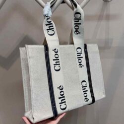 CHLOÉ Woody Medium canvas tote replica