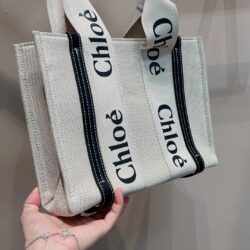 CHLOÉ Woody Small canvas tote replica