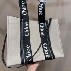 CHLOÉ Woody Medium canvas tote replica