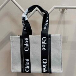 CHLOÉ Woody Medium canvas tote replica