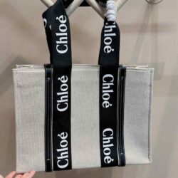 CHLOÉ Woody Medium canvas tote replica