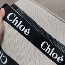 CHLOÉ Woody Medium canvas tote replica