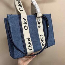 CHLOÉ Woody Medium canvas tote replica