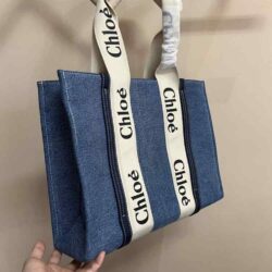 CHLOÉ Woody Medium canvas tote replica