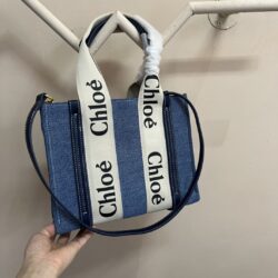 CHLOÉ Woody Small canvas tote replica