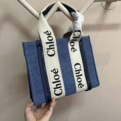 CHLOÉ Woody Small canvas tote replica