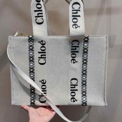 CHLOÉ Woody Medium canvas tote replica