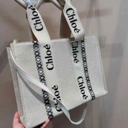 CHLOÉ Woody Medium canvas tote replica