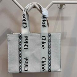 CHLOÉ Woody Medium canvas tote replica