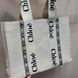 CHLOÉ Woody Medium canvas tote replica