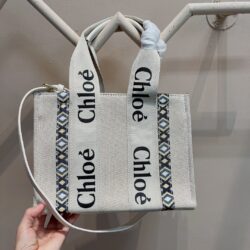 CHLOÉ Woody Small canvas tote replica