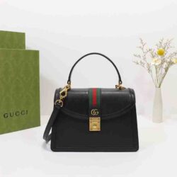 Gucci Ophidia Leather Small Top Handle Bag replica