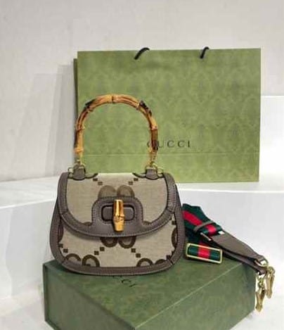 Gucci Bamboo 1947 Canvas Mini Top Handle Bag