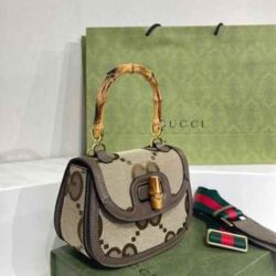 Gucci Bamboo 1947 Canvas Mini Top Handle Bag