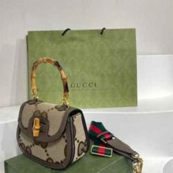 Gucci Bamboo 1947 Canvas Mini Top Handle Bag