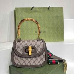 Gucci Bamboo 1947 Canvas Mini Top Handle Bag