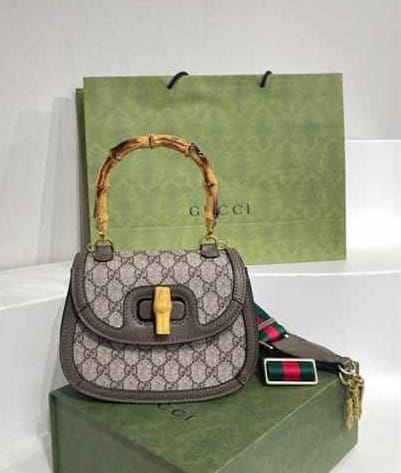 Gucci Bamboo 1947 Canvas Mini Top Handle Bag