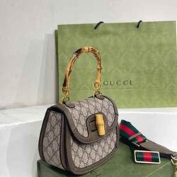 Gucci Bamboo 1947 Canvas Mini Top Handle Bag