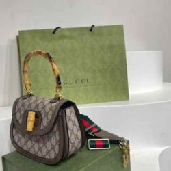 Gucci Bamboo 1947 Canvas Mini Top Handle Bag