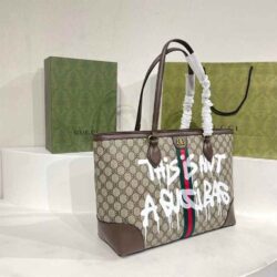 GUCCI X BALENCIAGA BB Supreme Monogram Graffiti Medium Tote replica